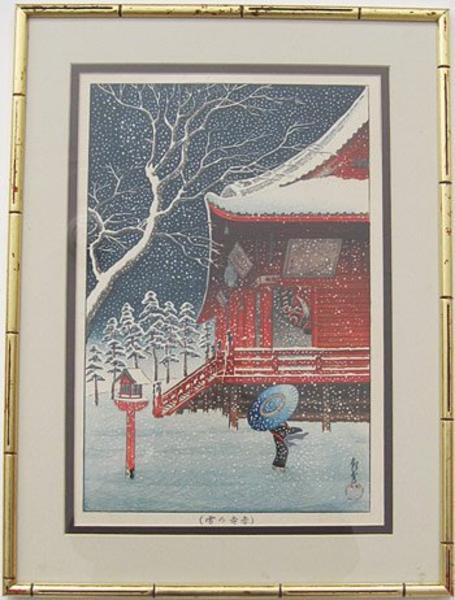 Temple Snow Scene