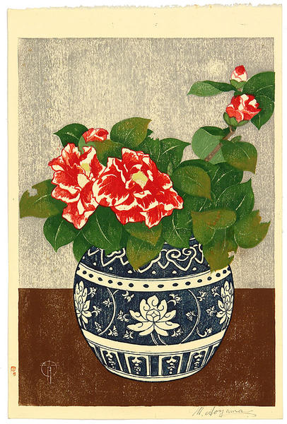Red and White Camellia