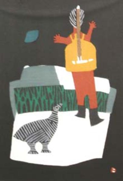 Figure with bird