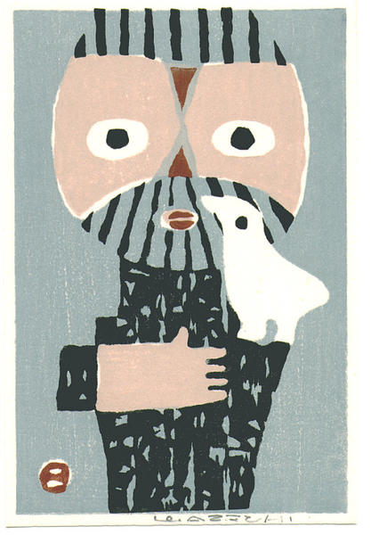 Mman and a white bird
