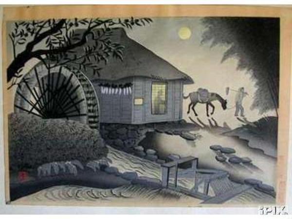 Night Scene of Water Mill