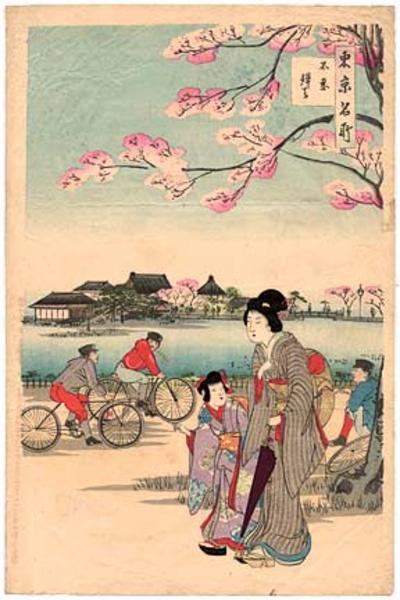 Riding bicycles at Shinobazu Pond