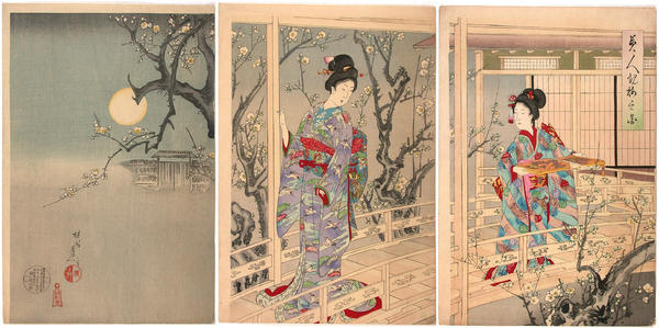 Beuties viewing plum blossoms