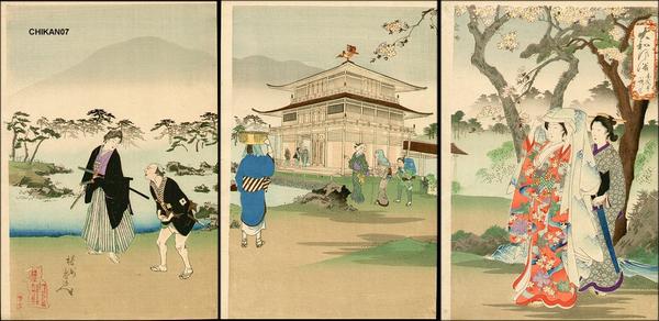 Cherry viewing at Kinkaku Temple
