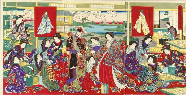 Emperor observing sericulture,