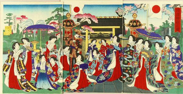 Emperor visiting Yasukuni Shrine