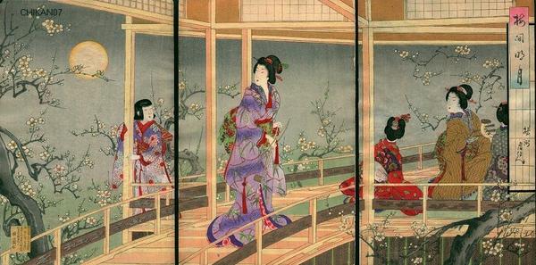 Full Moon among the Plum Trees