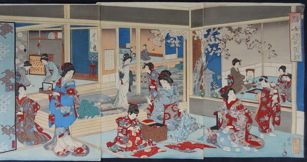 Illustration of Womens Customs and Manners Ceremony