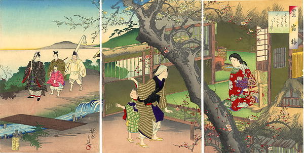 Plum trees in the hut of Uguise