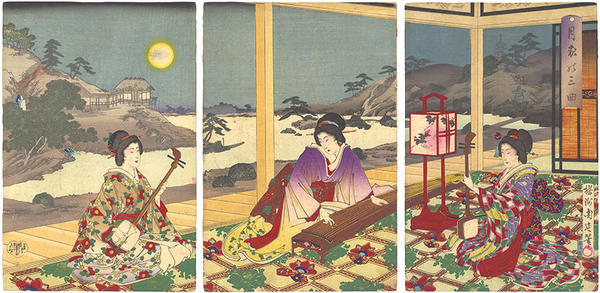 The Three Musical Instruments on a Moonlit Night in Autumn