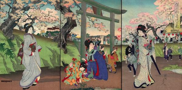 Unknown- Spring cherry flower bijin torii child