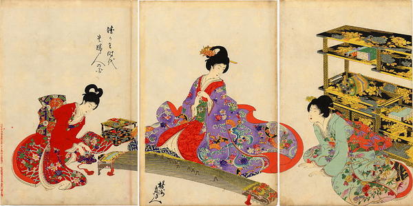 Lady about to play Koto