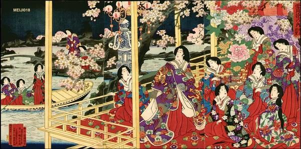 Party beside garden in spring