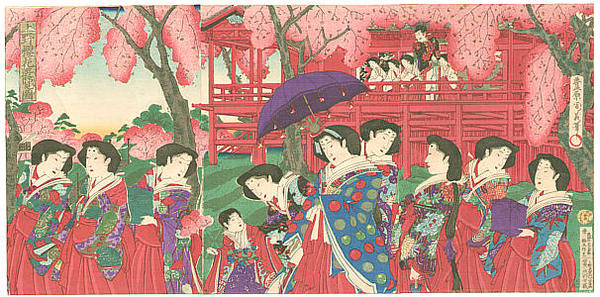 Viewing Cherry Blossoms in Ueno Park