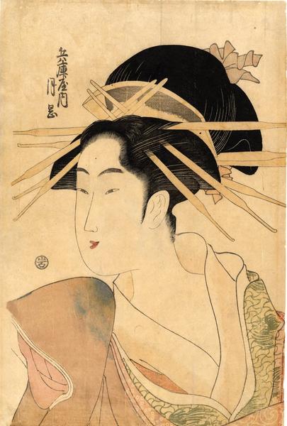 Portrait of the courtesan Tsukioka of Hyogo-ya