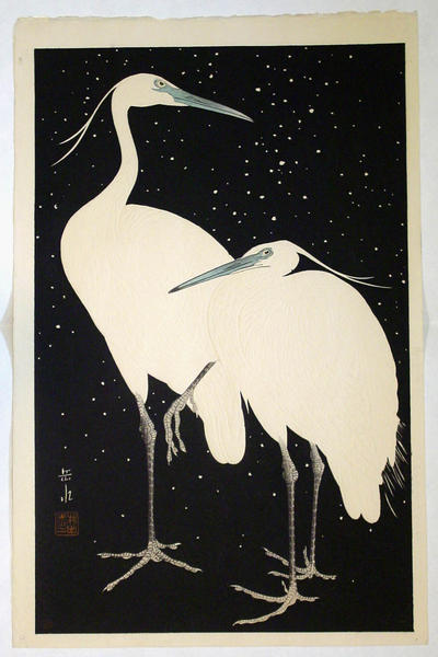 Two Herons in the Snow