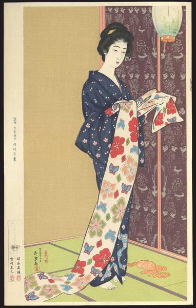 Natsu Yosoi no Musume- Daugher in a summer kimono