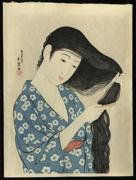 Woman Combing her Hair