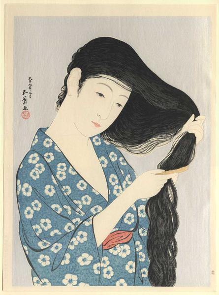 Woman Combing her Hair