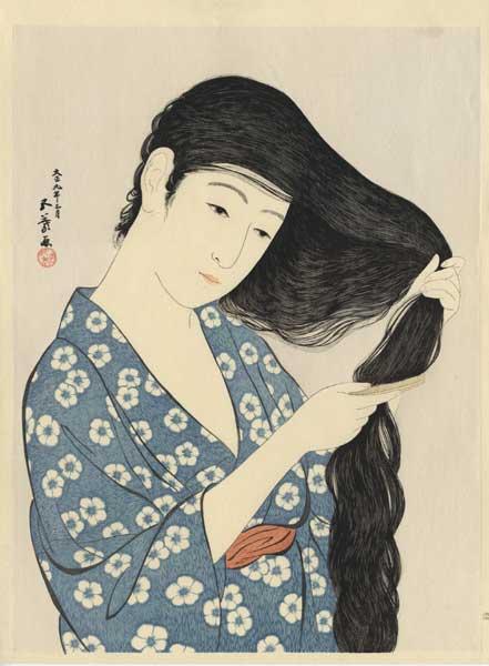 Woman Combing her Hair