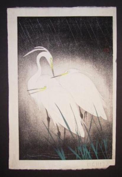 Snowy Herons- Uchida