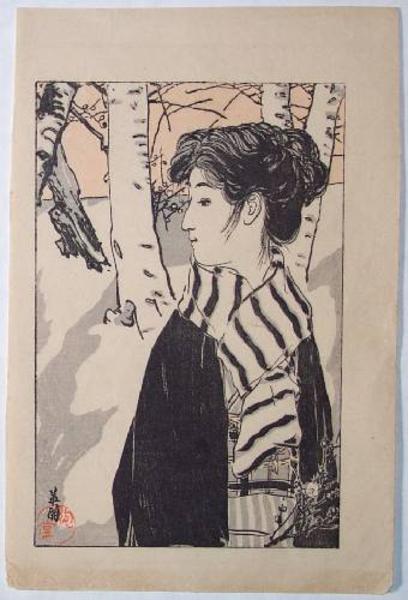 Lady in Snowy Forest