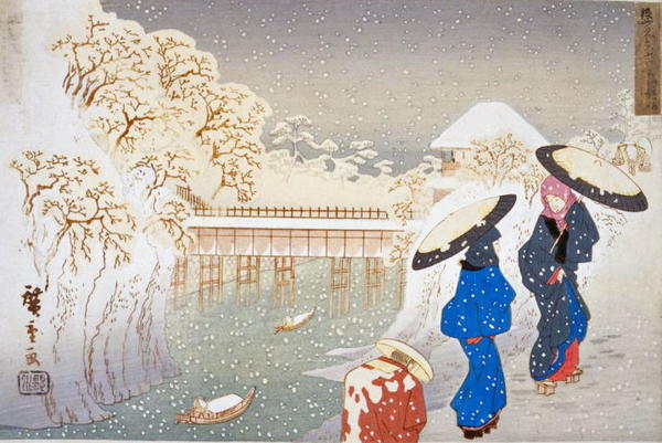 Bijin in Snow at Ochanomizu