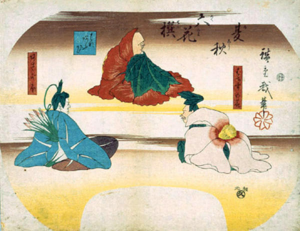 Six Famous Poets in the Summer and Autumn Flowers Kimono