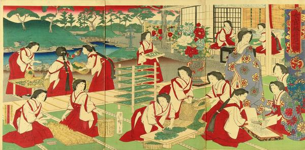 A scene of court ladies' sericulture