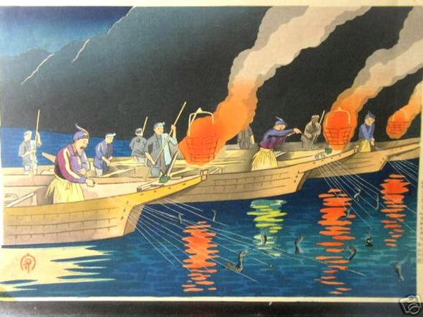 Cormerant fishing (Ships)