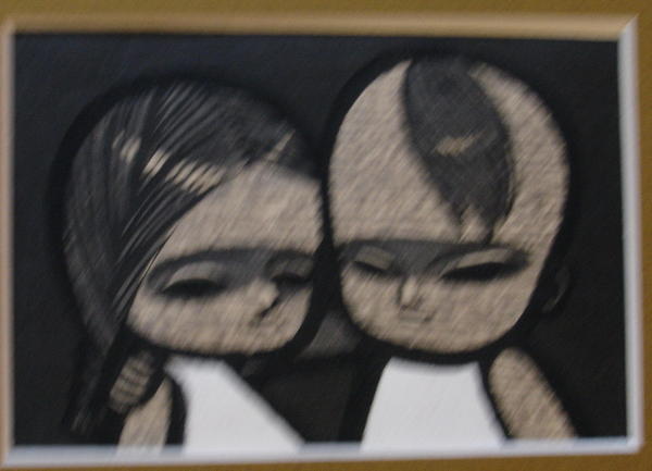 Boy, girl, monocrome