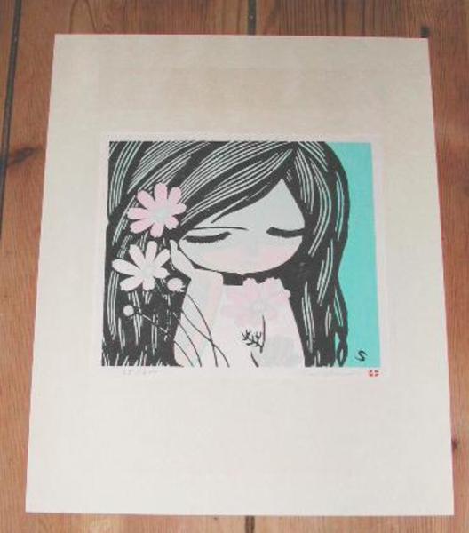 Unknown- Girl with three flowers