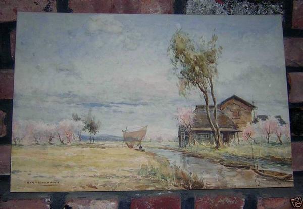 Japanese Watermill in Spring
