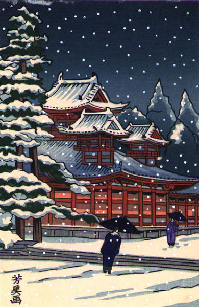 Temple snow scene