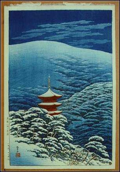 After a Snowfall, Yasaka Shrine, Kyoto