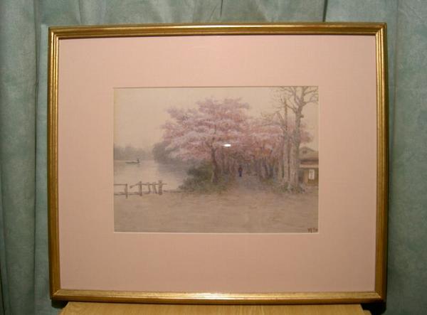 Pond and Village in Spring