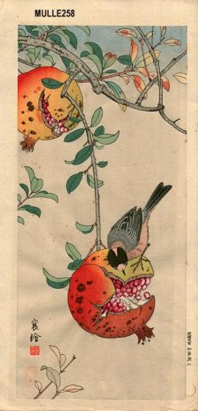 Sparrow and pomegranate