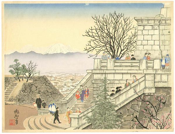 Fuji from Maitsu Castle- Fuji from Kofu Park
