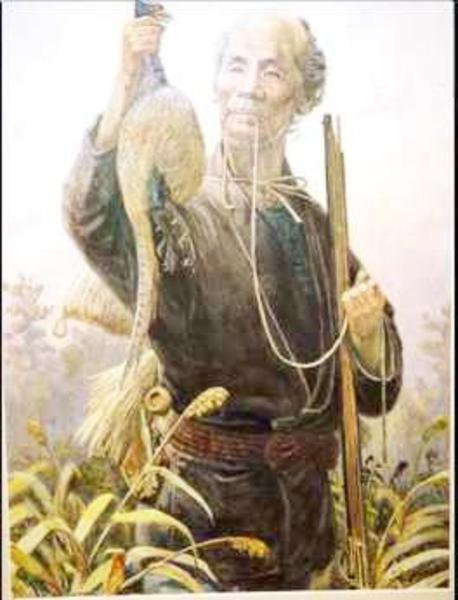 Hunter and bird