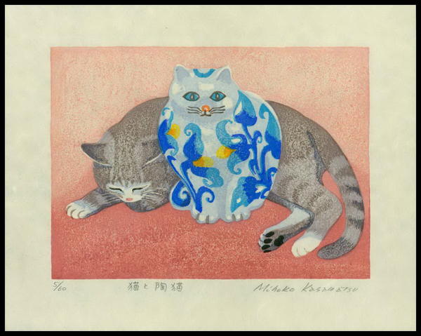 Cat and Cat Statue