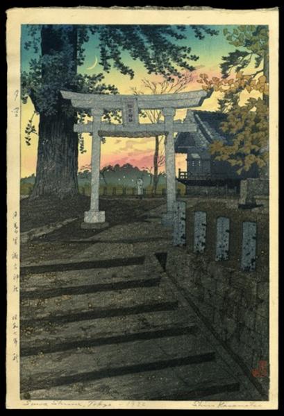 Evening Sky at Suwa Shrine, Nippori
