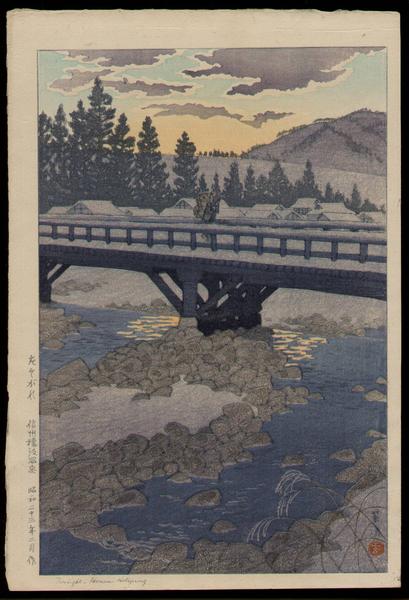 Twilight at Honami Hot Springs in Shinshu