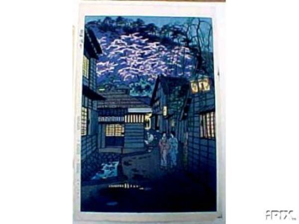 Unknown, night, sakura