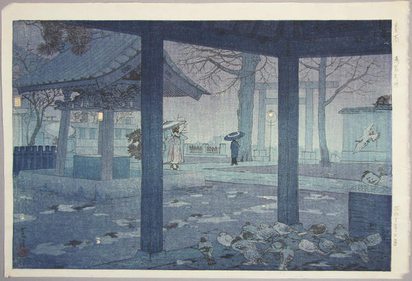 Yushima Tenjin Shrine in Spring Rain