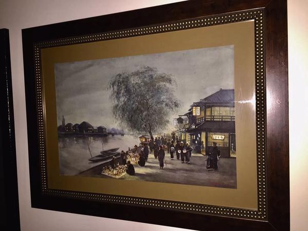 Evening Riverside Market Scene