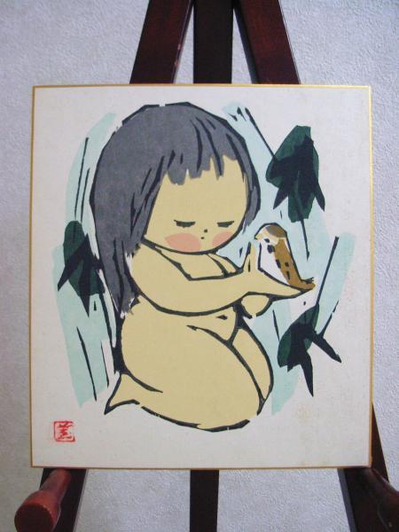 Baby girl and bird