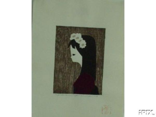 Unknown- girl with flowers in hair