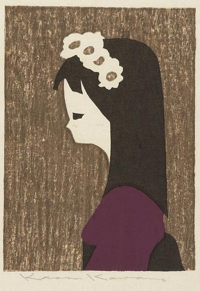 Unknown- girl with flowers in hair