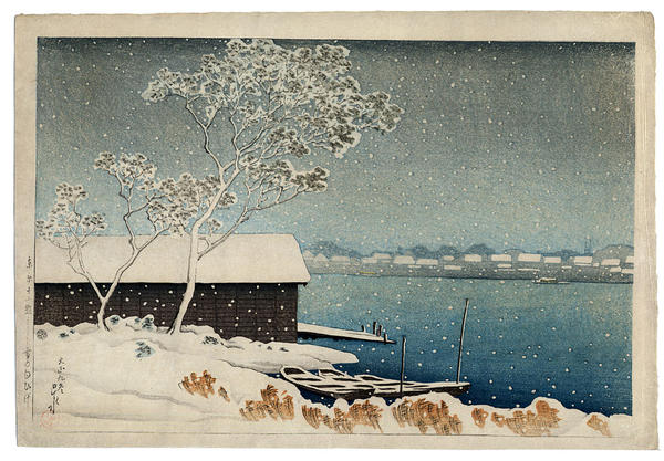 Snow at Shirahige Bridge