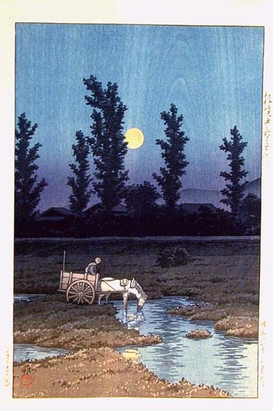 Evening Moon at Nakanoshima Park- Sapporo